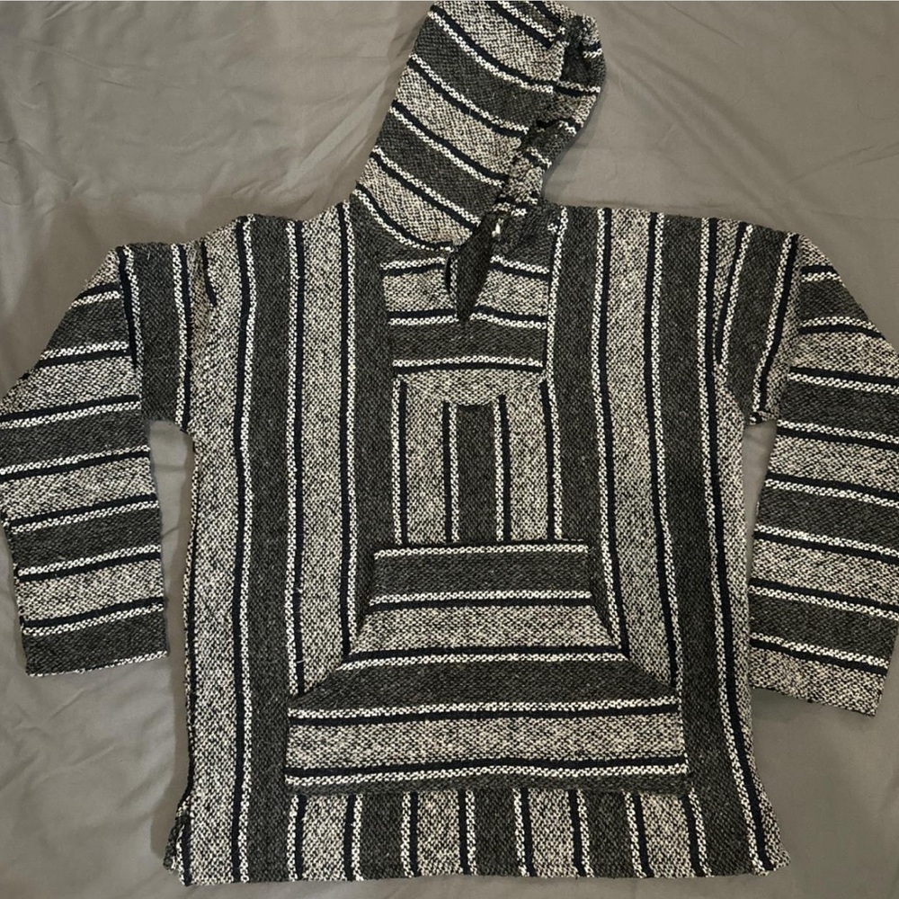 Striped Black and White Baja hoodie
